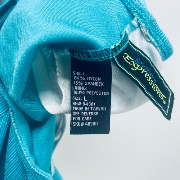 Southern Expression Ribbed Cloudlight One Piece Swimsuit Bathing Suit Blue Sz L - Picture 9 of 9